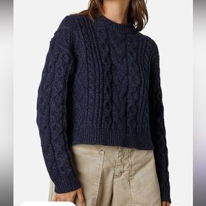 Velvet Blue Cable Knit Sweater